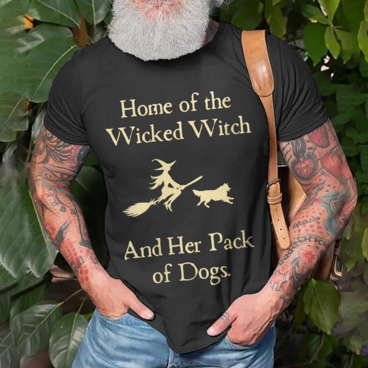 Home Of The Wicked Witch And Her Pack Of Dog Halloween T-Shirt Gifts for Old Men