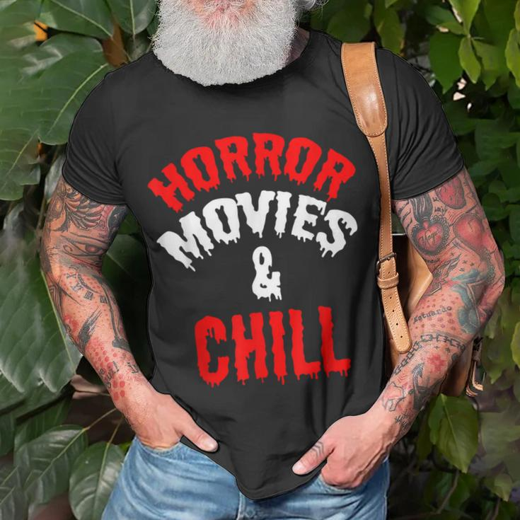 HorrorHorror Movies And Chill Movies T-Shirt Gifts for Old Men