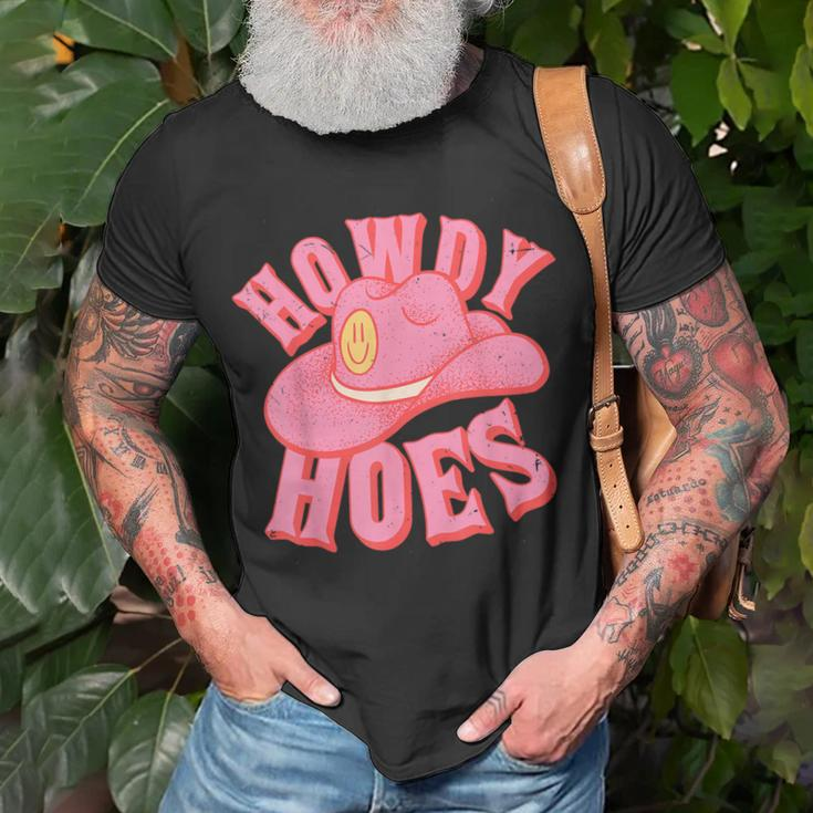Howdy Hoes Pink Retro Funny Cowboy Cowgirl Western Unisex T-Shirt Gifts for Old Men