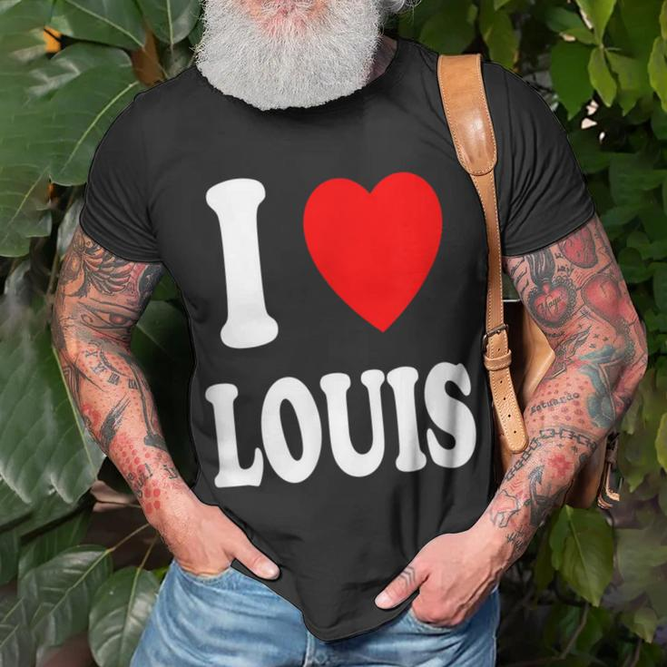 I Heart Love Louis Cute Matching Couple Spouse Unisex T-Shirt Gifts for Old Men