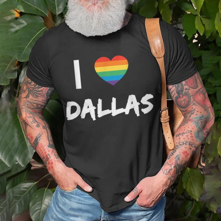 I Love Dallas Gay Pride Lbgt Unisex T-Shirt Gifts for Old Men