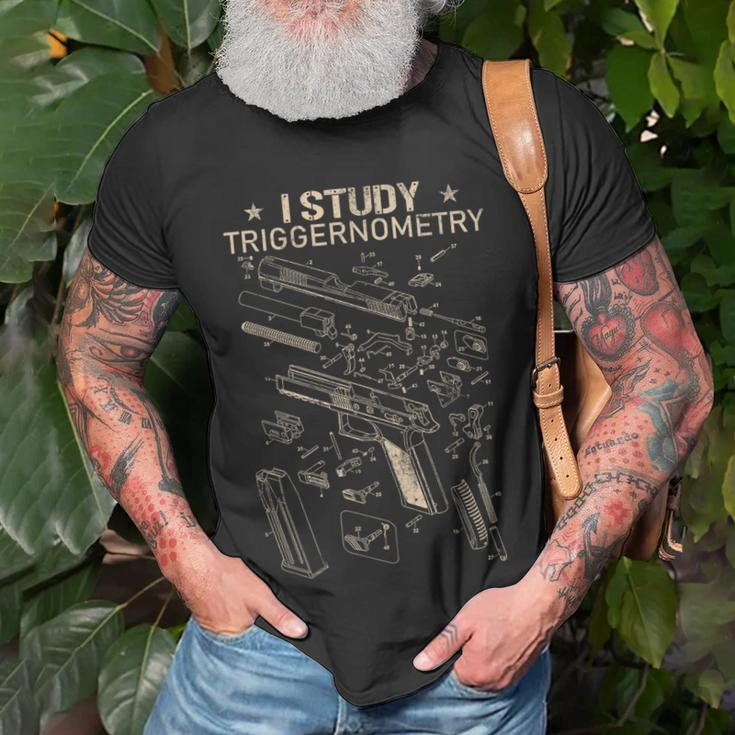I Study Triggernometry Gun Veteran Gift For Dad Gift For Mens Unisex T-Shirt Gifts for Old Men