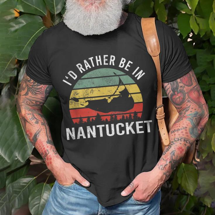 I'd Rather Be In Nantucket Massachusetts Nantucket T-Shirt Gifts for Old Men