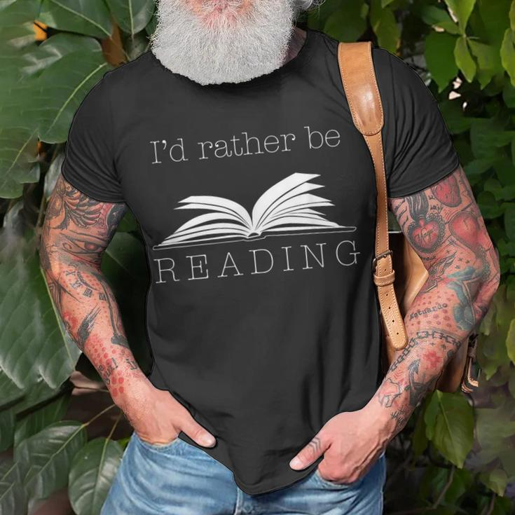 I'd Rather Be ReadingCute Bookworm T-Shirt Gifts for Old Men