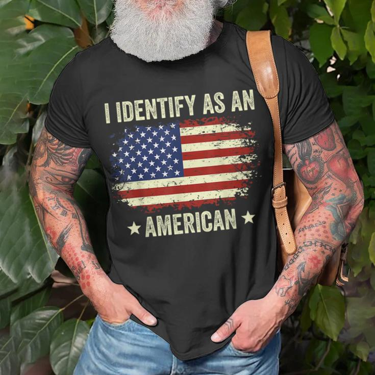 I Identify As An American Proud American T-shirt Gifts for Old Men
