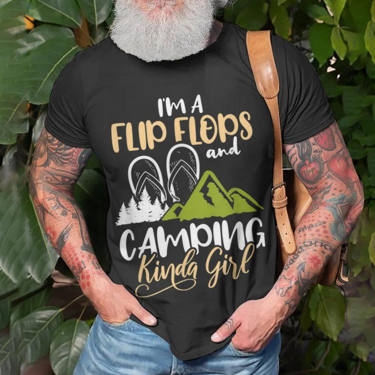 Im A Flip Flops And Camping Kinda Girl Camper Gift Unisex T-Shirt Gifts for Old Men