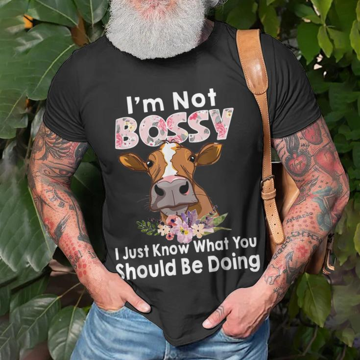 Im Not Bossy I Just Know What You Should Be Doing Cow Unisex T-Shirt Gifts for Old Men