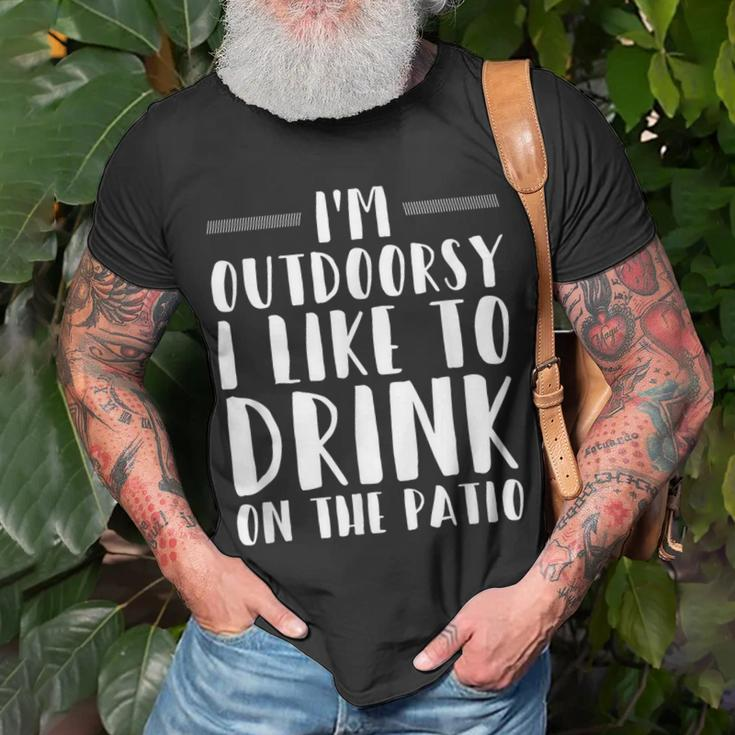 I'm Outdoorsy I Like To Drink On The Patio Drinking T-Shirt Gifts for Old Men