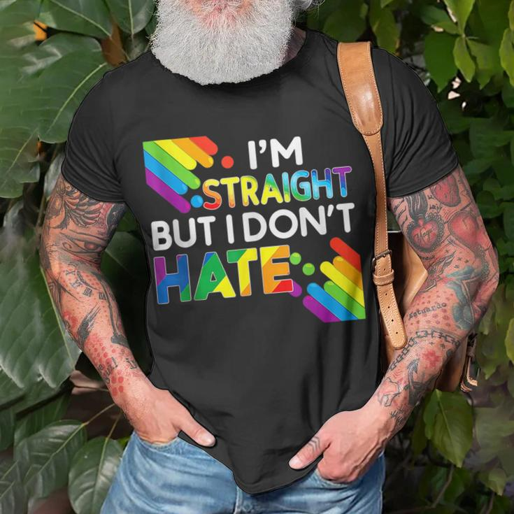Im Straight But I Dont Hate Lgbt Pride Gay Lesbian Color Unisex T-Shirt Gifts for Old Men