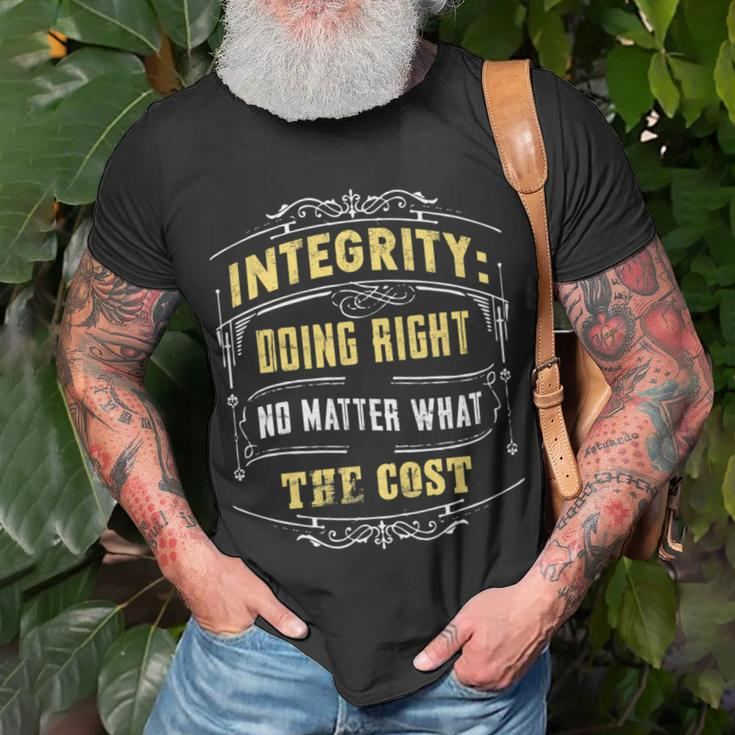 Integrity Doing Right No Matter What The Cost Great T-Shirt Gifts for Old Men