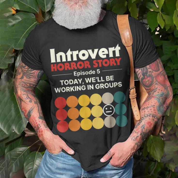 Introvert Horror Story Antisocial Vintage Geek Geek T-Shirt Gifts for Old Men