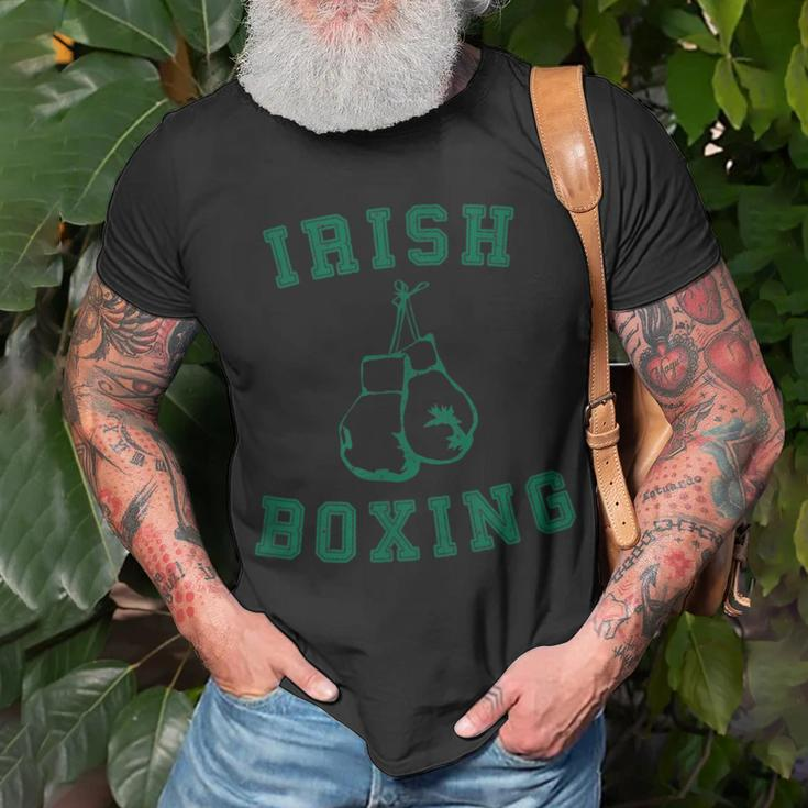 Irish Boxing Green Vintage Distressed Style T-Shirt Gifts for Old Men