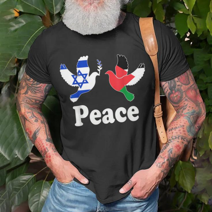 Israel Palestine Peace Friendship Pigeons T-Shirt Gifts for Old Men