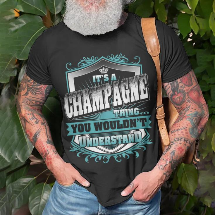 It's A Champagne Thing You Wouldn't Understand Name Vintage T-Shirt Gifts for Old Men