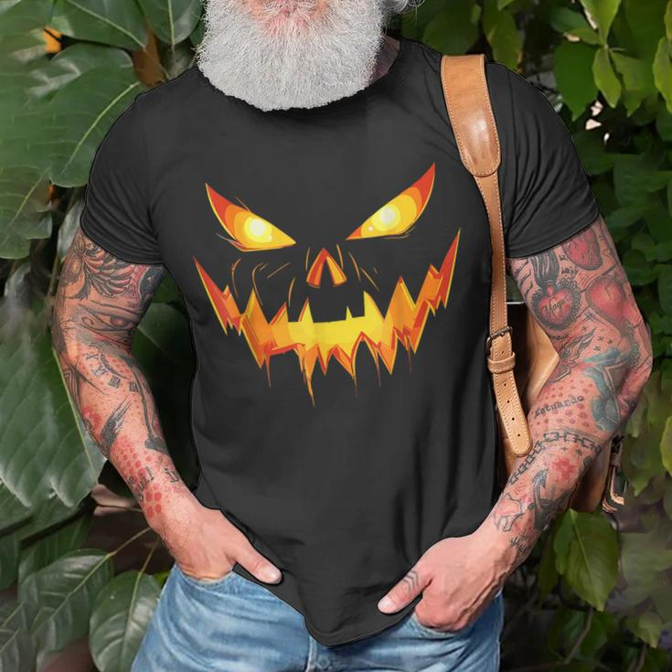 Jack O Lantern Face Pumpkin Scary Halloween Costume T-Shirt Gifts for Old Men