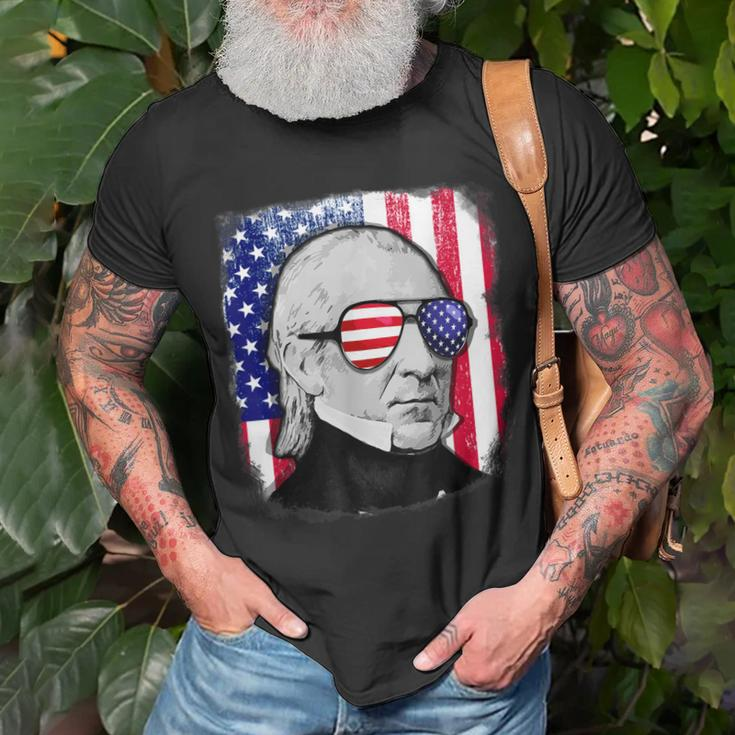 James K Polk Us Flag 4Th Of July Unisex T-Shirt Gifts for Old Men