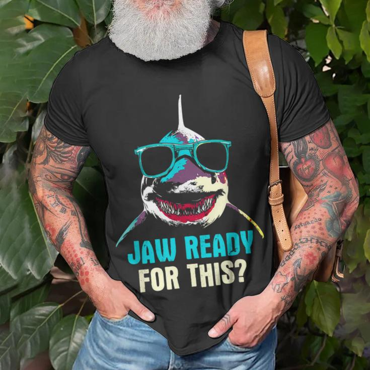 Jaw Ready For This Week - Funny Friday Shark Vacation Summer Unisex T-Shirt Gifts for Old Men