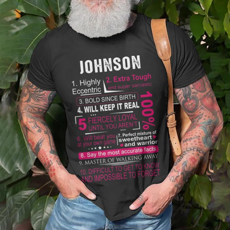Johnson Name Gift Johnson V3 Unisex T-Shirt Gifts for Old Men