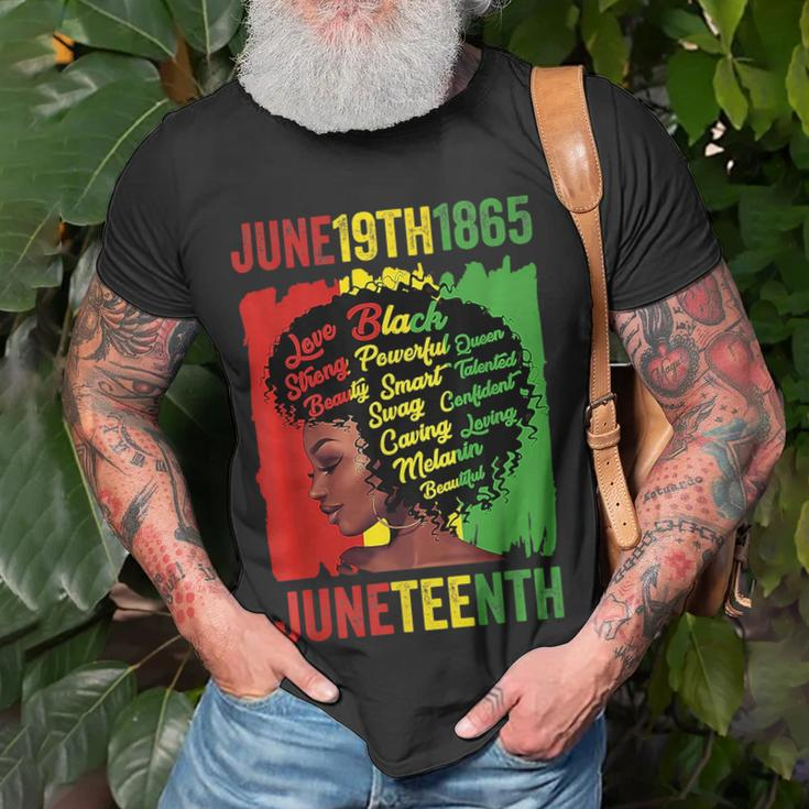 Junenth Is My Independence Day Black Queen Black Pride Unisex T-Shirt Gifts for Old Men