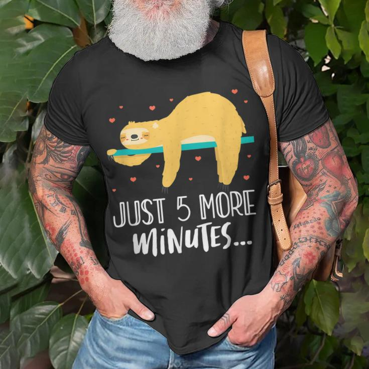 Just 5 More Minutes Tree Sloth Lazy Sleeping Unisex T-Shirt Gifts for Old Men