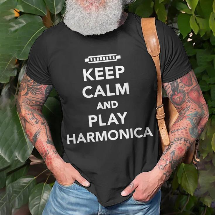 Keep Calm And Play Harmonica T-Shirt Gifts for Old Men