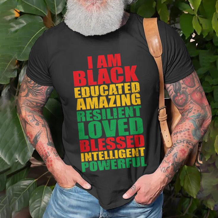 Kids Black Educated Amazing Intelligent Junenth Unisex T-Shirt Gifts for Old Men