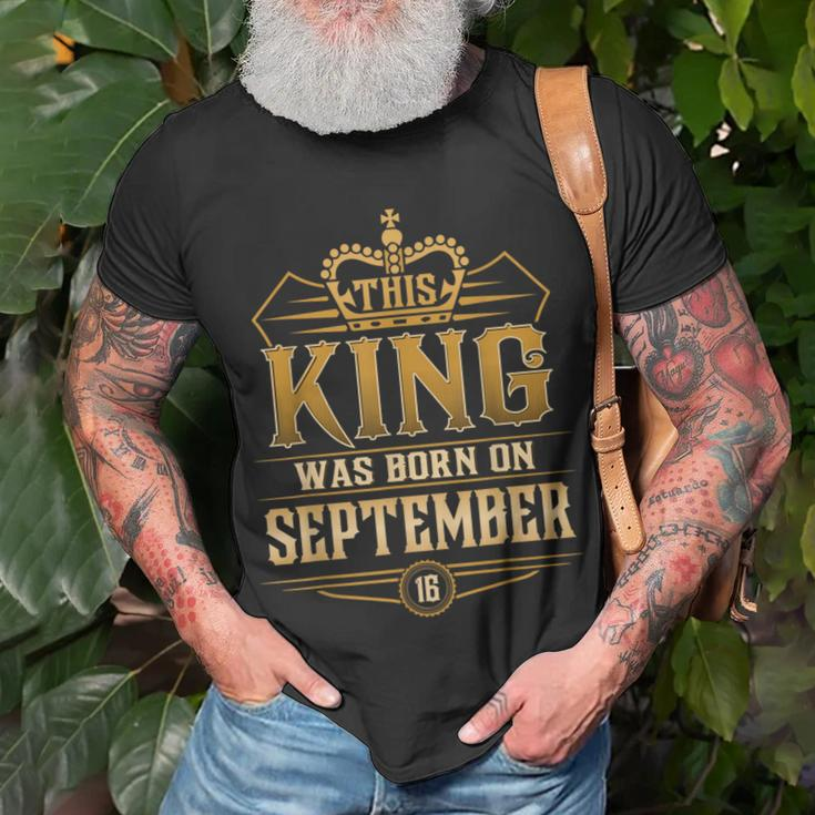 This King Was Born On September 16Th Virgo Libra T-Shirt Gifts for Old Men
