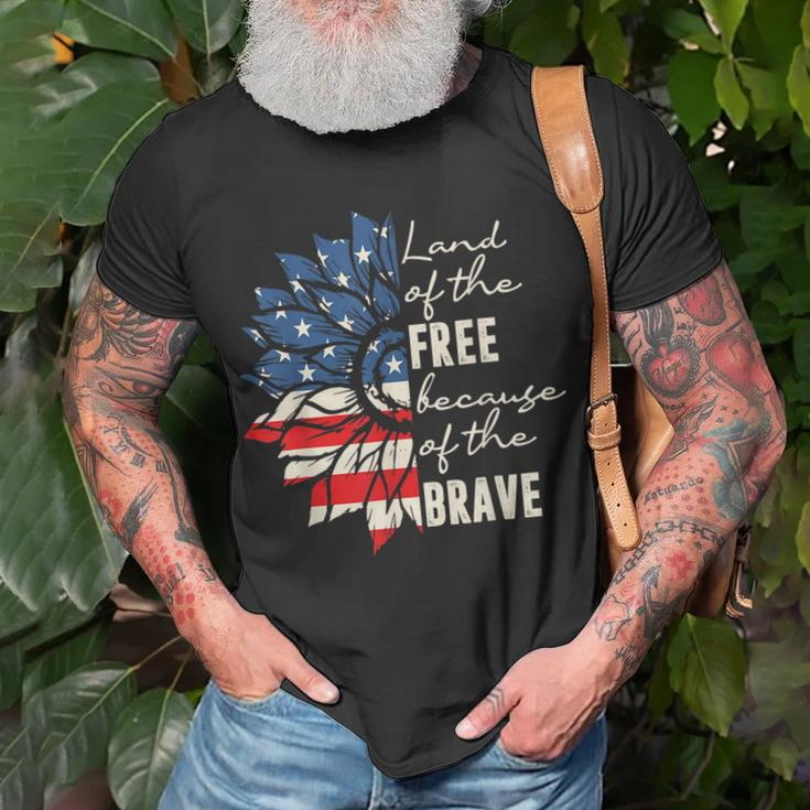 Land Of The Free Because Of The Brave 4Th Of July Unisex T-Shirt Gifts for Old Men
