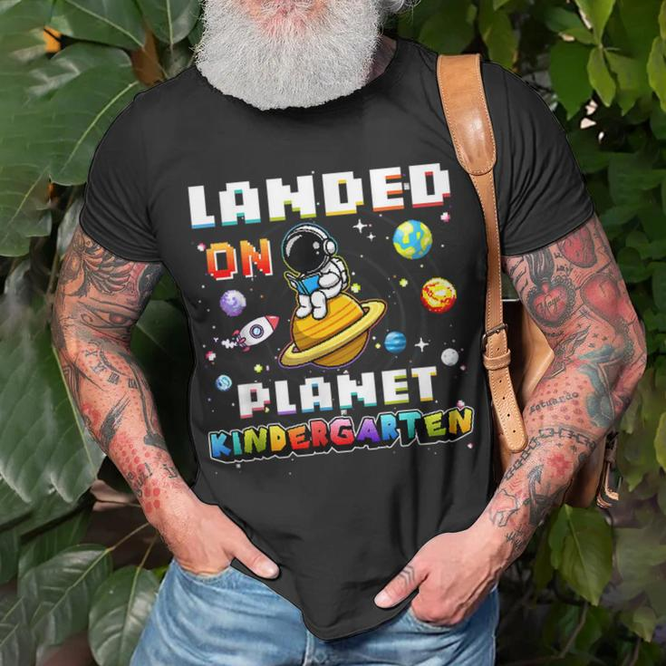 Landed On Planet Kindergarten Astronaut Gamer Space Lover T-Shirt Gifts for Old Men