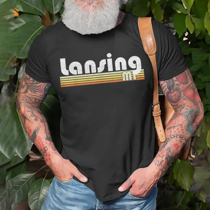 Lansing Michigan Retro Style City Vintage Pride 70S 80S Home Unisex T-Shirt Gifts for Old Men