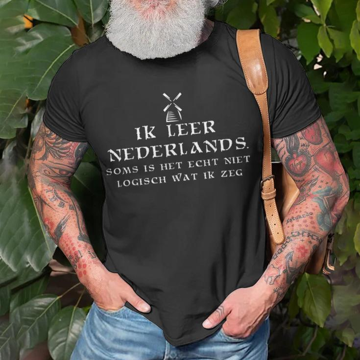 Learning Dutch Idea Netherland Language Holiday T-Shirt Gifts for Old Men