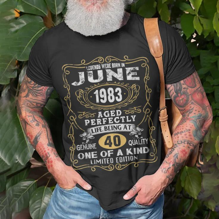 Legends Born In June 1983 40 Years Old 40Th Birthday Unisex T-Shirt Gifts for Old Men