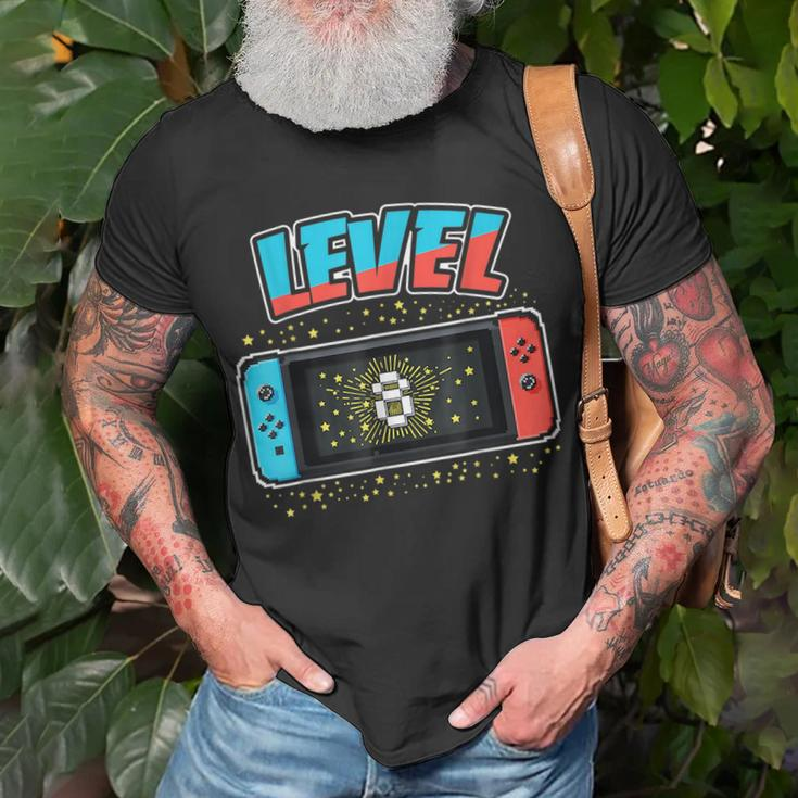 Level 8 Birthday Boy 8 Years Old Video Games Gift Unisex T-Shirt Gifts for Old Men