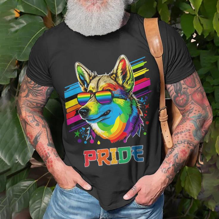 Lgbt Lesbian Gay Pride Swedish Vallhund Dog Unisex T-Shirt Gifts for Old Men