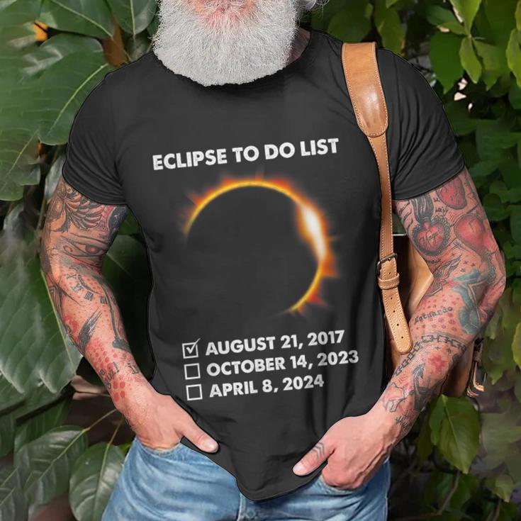 To Do List Annular Solar Eclipse 2023 Total Eclipse 2024 T-Shirt Gifts for Old Men