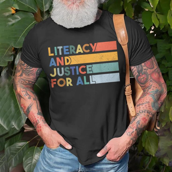 Literacy And Justice For All Protect Libraries Banned Books T-Shirt Gifts for Old Men
