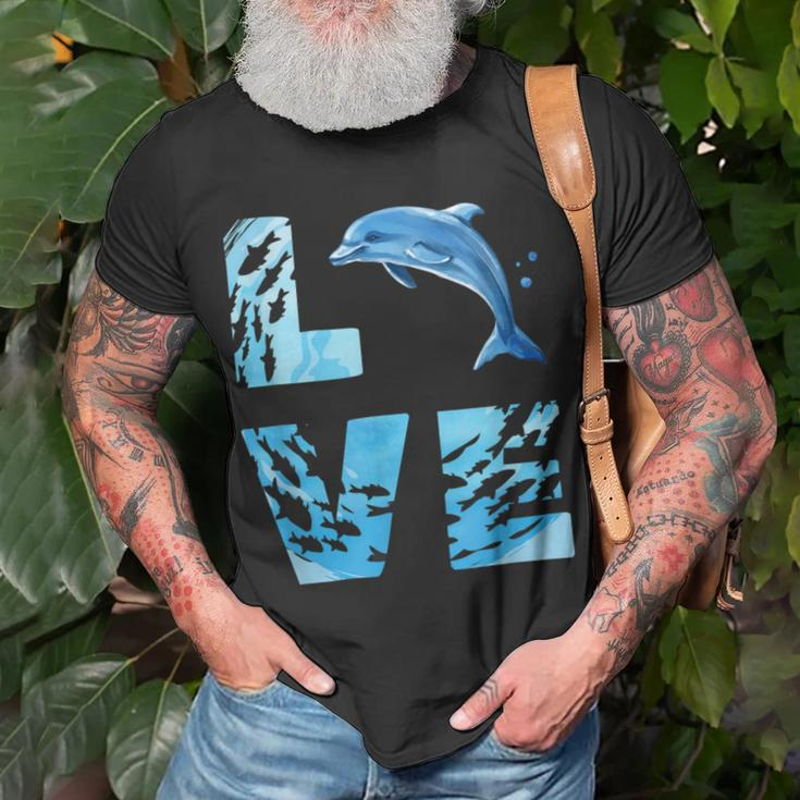 Love Bottlenose Dolphin Whale Sea Animals Marine Mammal T-Shirt Gifts for Old Men