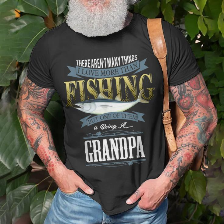 I Love More Than Fishing Being A Grandpa Fishing T-shirt Gifts for Old Men
