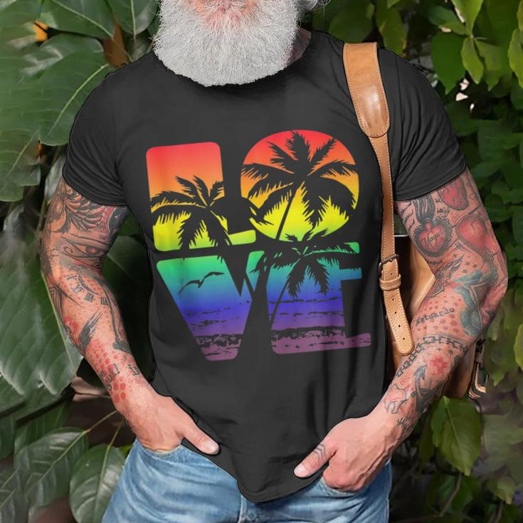 Love Is Love Gay Pride Lgbt Beach Unisex T-Shirt Gifts for Old Men