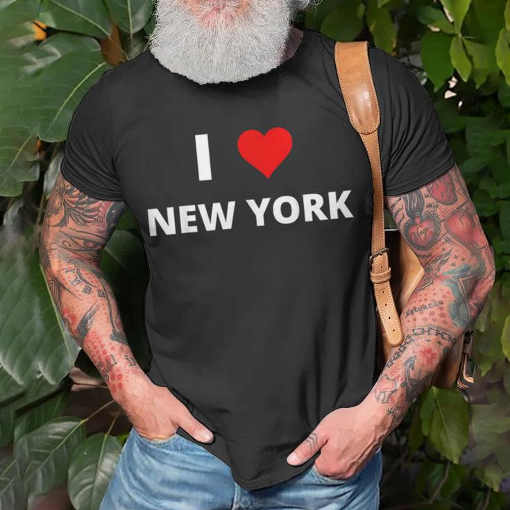 I Love New York With A Red Heart T-Shirt Gifts for Old Men