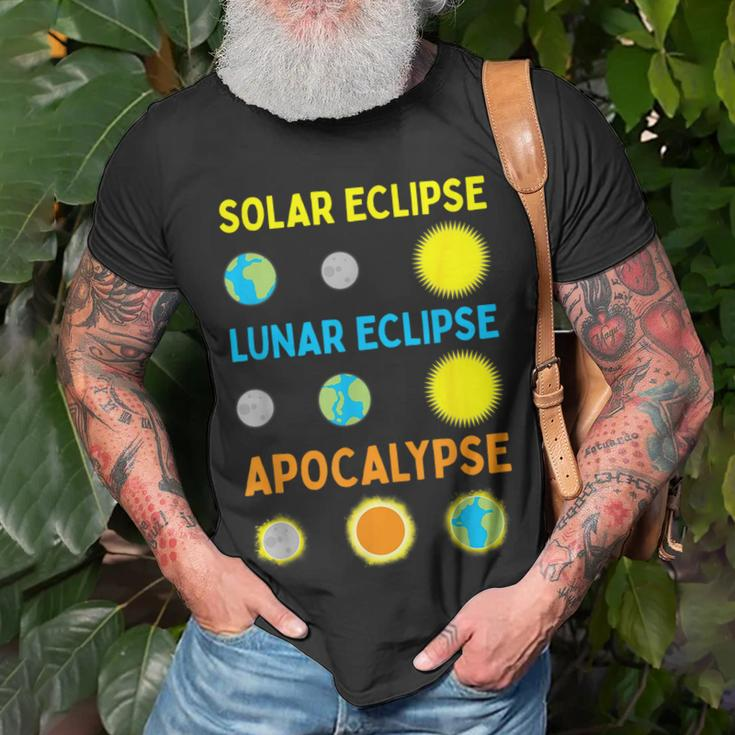 Lunar Solar Eclipse And Apocalypse Science T-Shirt Gifts for Old Men