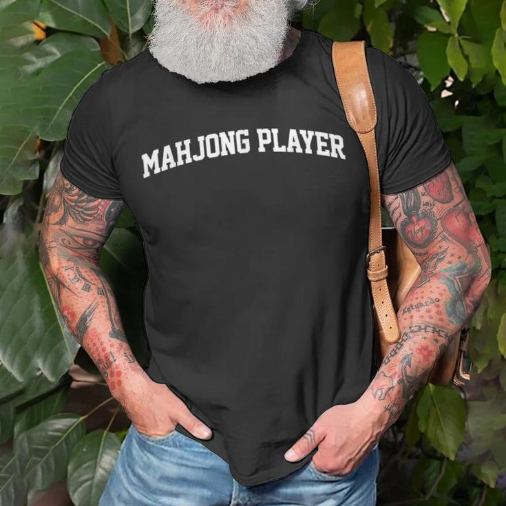 Mahjong Player Job Outfit Costume Retro College Arch Funny Unisex T-Shirt Gifts for Old Men