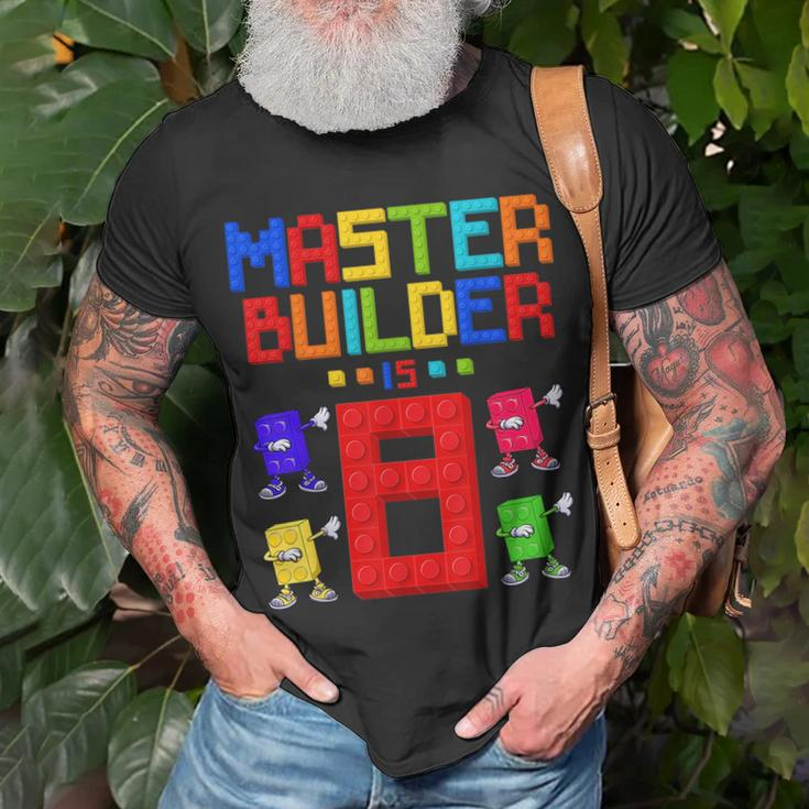 Master Builder Is 8 Yrs Old Building 8Th Birthday Boys Girls Unisex T-Shirt Gifts for Old Men