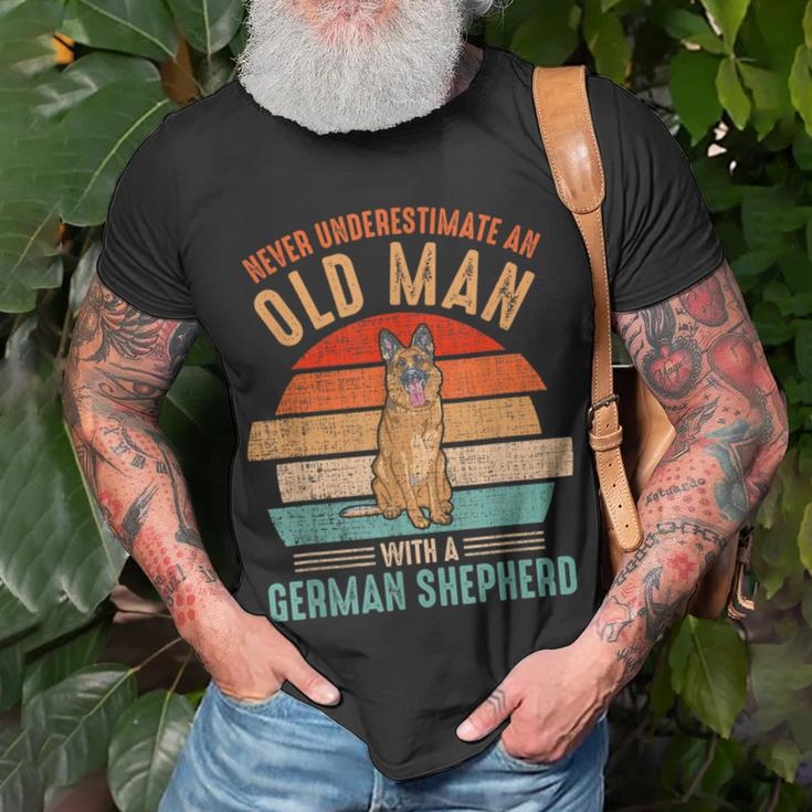Mb Never Underestimate An Old Man With German Shepherd T-Shirt Gifts for Old Men