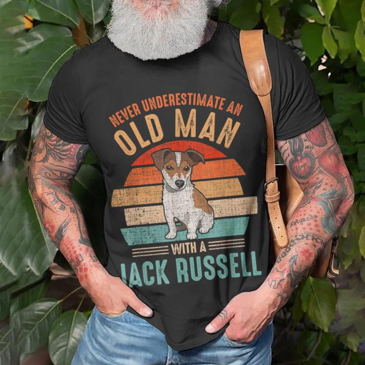 Mb Never Underestimate An Old Man With A Jack Russel T-Shirt Gifts for Old Men