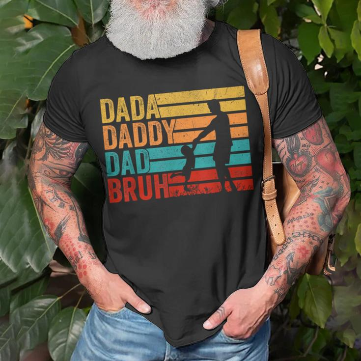 Men Dada Daddy Dad Bruh Fathers Day Vintage Funny Father Unisex T-Shirt Gifts for Old Men