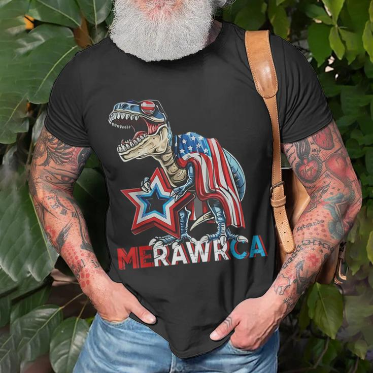 Merica Dinosaur 4Th Of July Rawr American Flag Boys Kids Usa Unisex T-Shirt Gifts for Old Men
