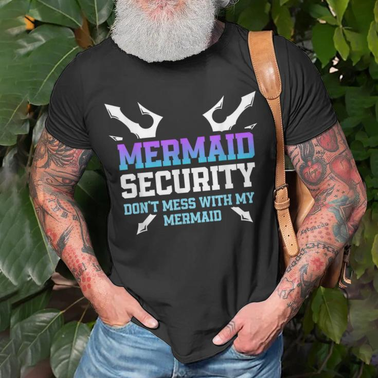 Mermaid Security Dont Mess With My Mermaid Daddy Merfolk Unisex T-Shirt Gifts for Old Men