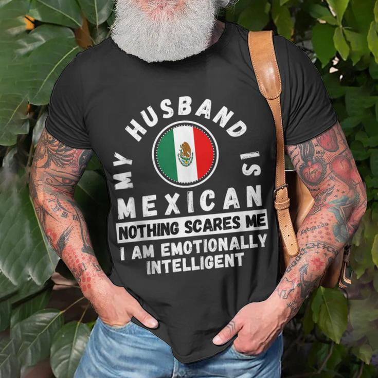 Mexican Husband Mexico Heritage Flag Funny Design For Wife Gift For Women Unisex T-Shirt Gifts for Old Men