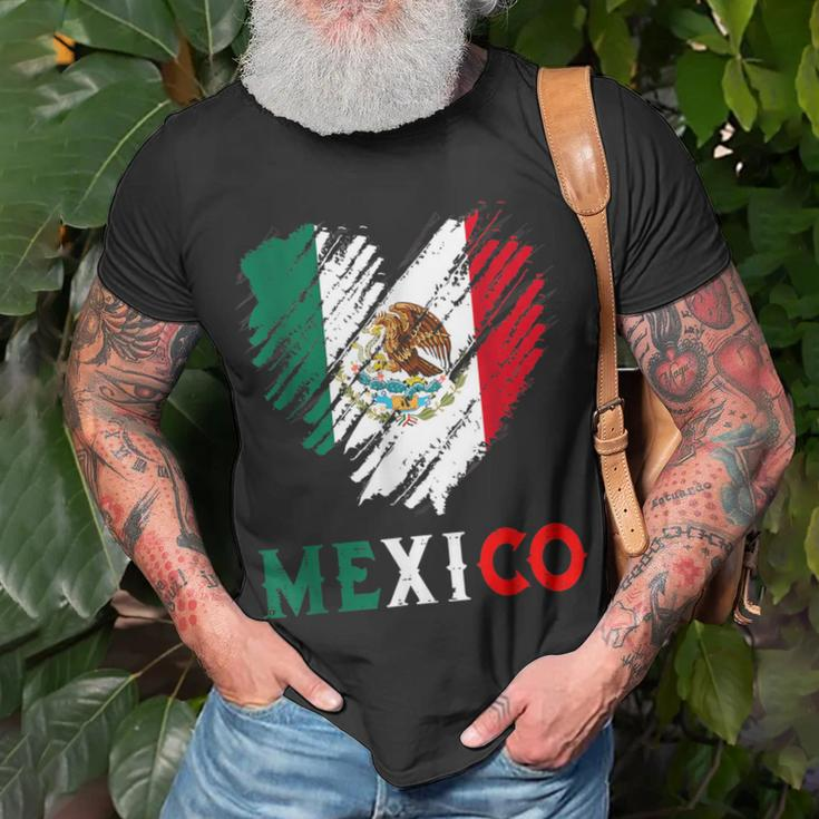 Mexico City Mexican Flag Heart Viva Mexico Independence Day T-Shirt Gifts for Old Men